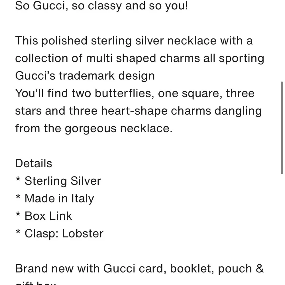 Gucci Sterling Silver Charm and Logo Stamp Authentic Necklace! Comes with box! - Picture 6 of 10